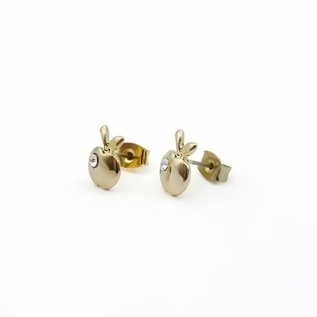 Crystal Apple Stud Earrings