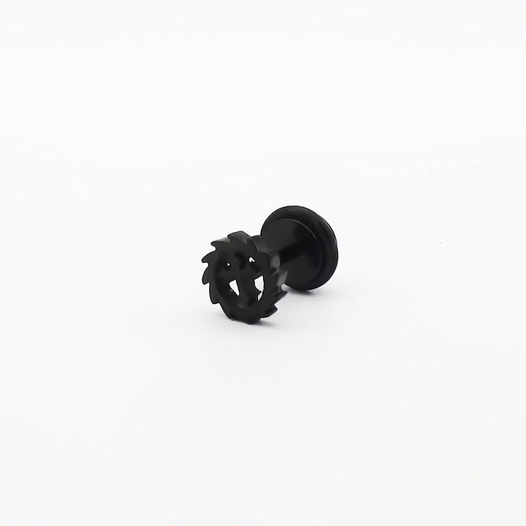 Stainless Steel Cross Gear Fake Plug Earring