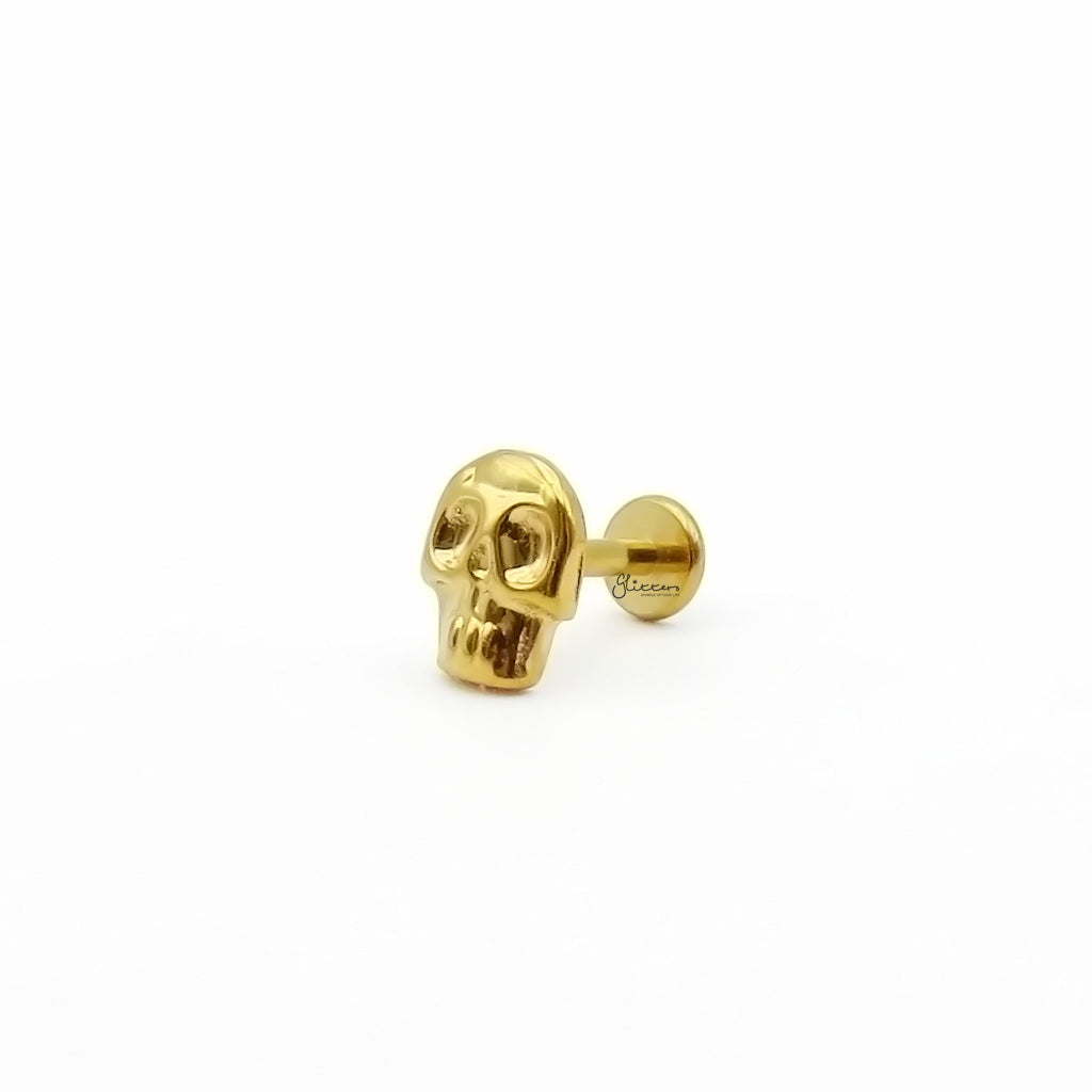 Skull Titanium Flat Back Stud Earring-Tragus | Cartilage | Daith | Conch-5-Glitters