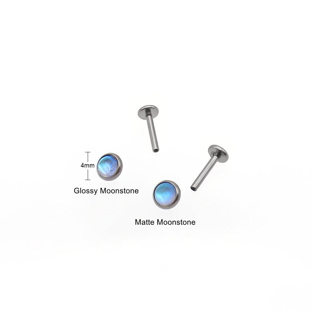 Moonstoen Top Titanium Flat Back Stud Earring