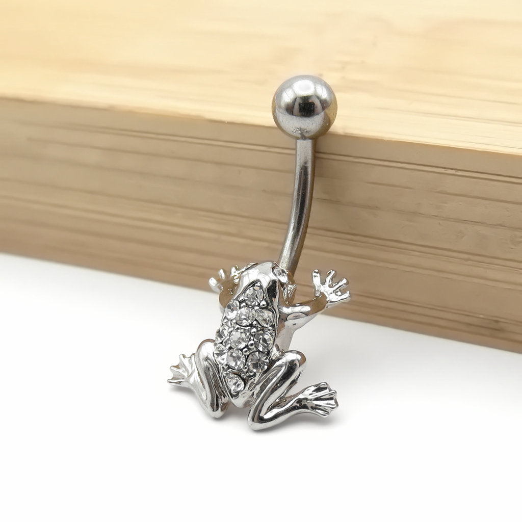 Crystal Frog Belly Button Rings-Belly Rings-3-Glitters