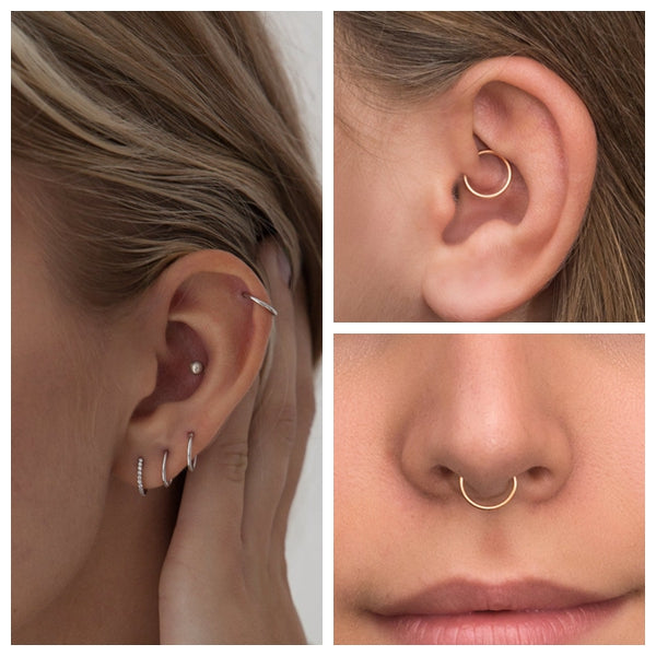 16 Gauge Hinged Segment Hoop Rings Bundle - Gold-Septum Rings-2-Glitters