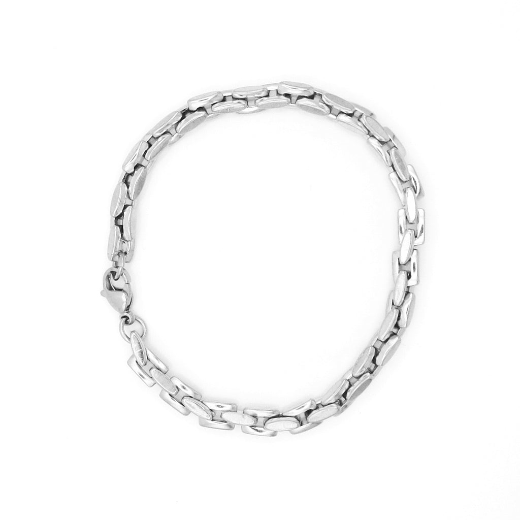 Stainless Steel Box Link Chain Bracelet - Silver-Stainless Steel Bracelets-1-Glitters