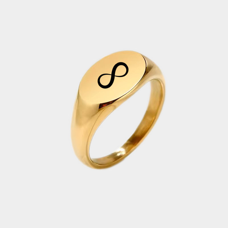 Personalised Stainless Steel Oval Signet Ring-Stainless Steel Rings-4-Glitters