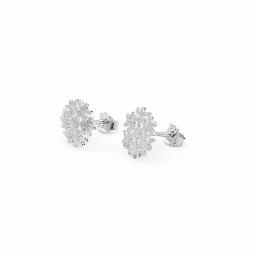 Sterling Silver Snowflake Stud Earrings