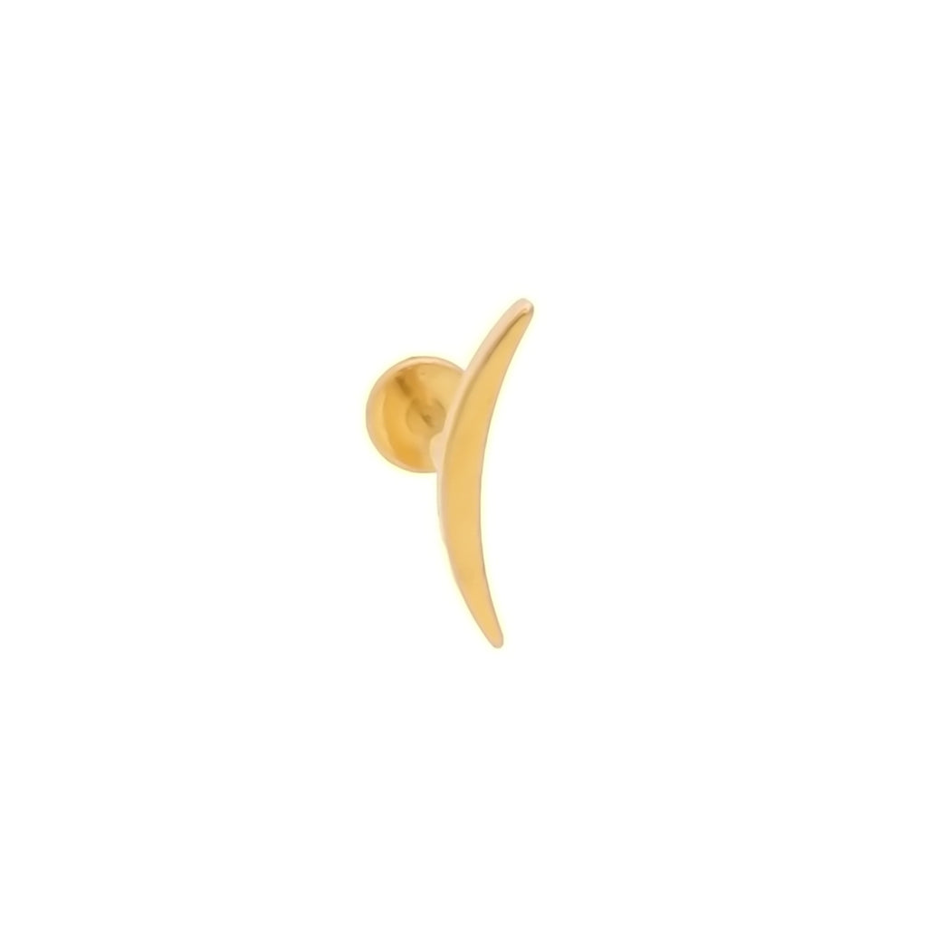 Long Crescent Moon Top Titanium Flat Back Stud Earrings-Tragus | Cartilage | Daith | Conch-2-Glitters