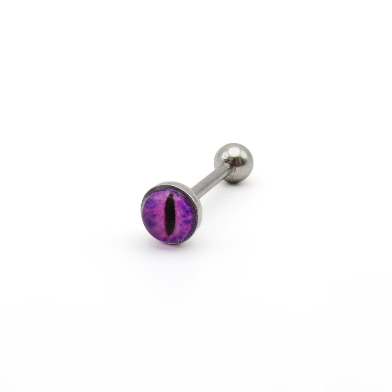Snake Eye Inlaid Ball Surgical Steel Tongue Barbells-Tongue Bar-4-Glitters