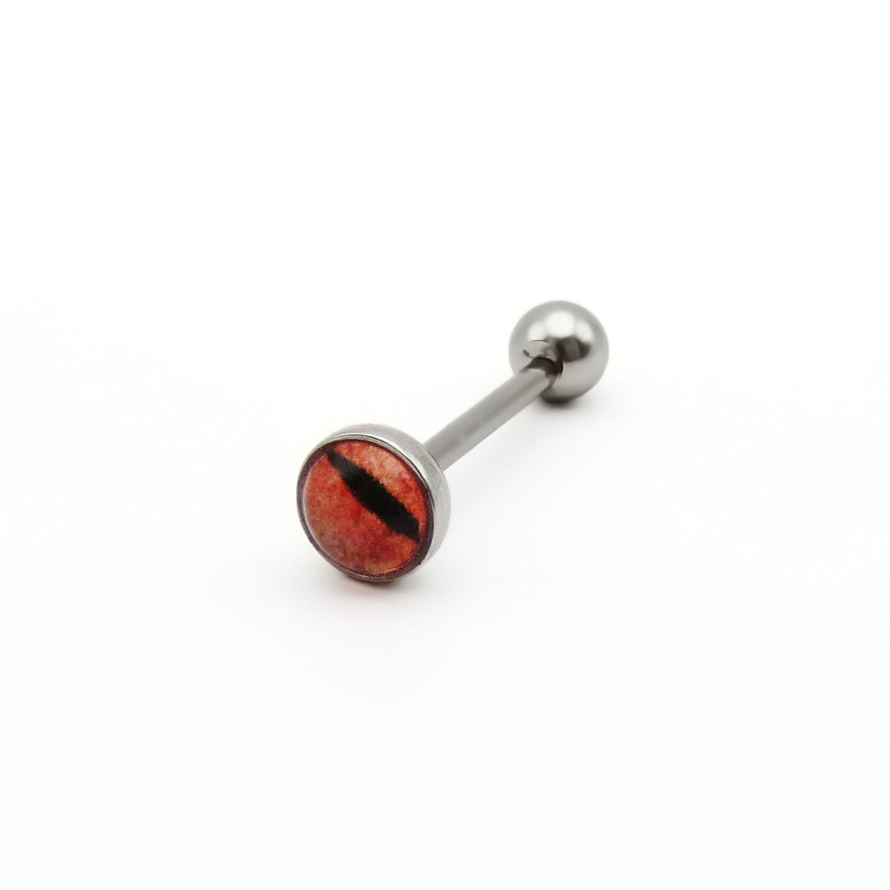 Snake Eye Inlaid Ball Surgical Steel Tongue Barbells-Tongue Bar-5-Glitters