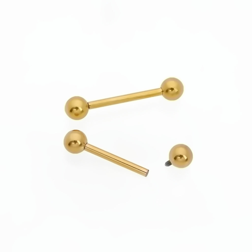 Internally Threaded Titanium Barbells - Tongue | Nipple-Nipple Barbells-4-Glitters