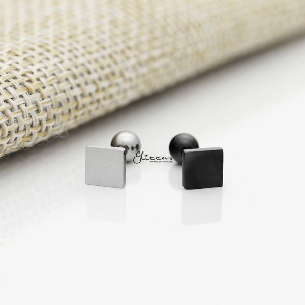 316L Surgical Steel Square Barbell for Tragus, Cartilage, Conch, Helix Piercing and More-Body Piercing Jewellery, Cartilage, Conch Earrings, Cubic Zirconia, Helix Earrings, Jewellery, Lobe piercing, Tragus-FP0019-27A_600-Glitters