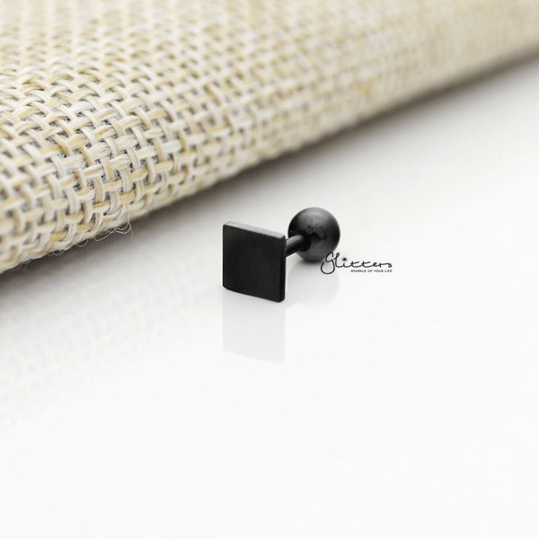 316L Surgical Steel Square Barbell for Tragus, Cartilage, Conch, Helix Piercing and More-Body Piercing Jewellery, Cartilage, Conch Earrings, Cubic Zirconia, Helix Earrings, Jewellery, Lobe piercing, Tragus-FP0019-27K_600-Glitters