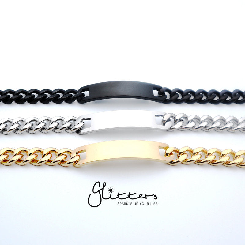 Stainless Steel Men's ID Bracelet 11mm Width+Engraving-Engraved Bracelet, Engraving, Personalized-SB0038_1_66648e30-53b5-431d-a5cf-28fd1d36cf92-Glitters