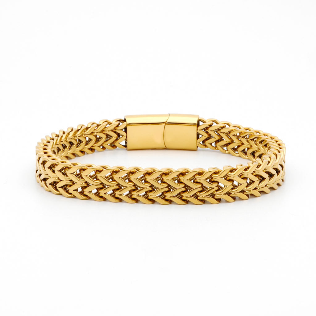 Stainless Steel 9mm Double Rows Franco Link Bracelet-Bracelets, Jewellery, Men's Bracelet, Men's Jewellery, New, Stainless Steel, Stainless Steel Bracelet-SB0088-1_1-Glitters