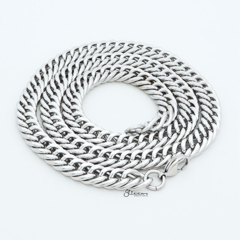 Stainless Steel Curb Link Chain Men's Necklaces - 10mm width-Chain Necklaces, Jewellery, Men's Chain, Men's Jewellery, Men's Necklace, Necklaces, Stainless Steel, Stainless Steel Chain-SC0030-3-Glitters