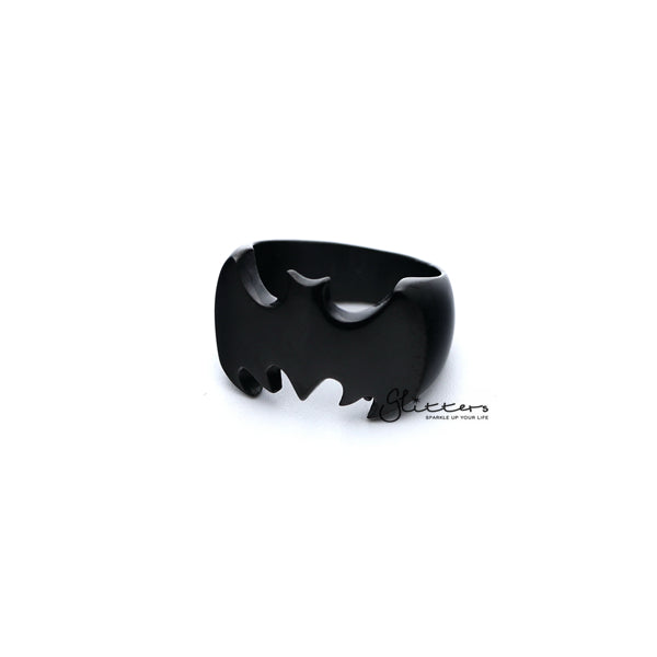 Stainless Steel Glossy Batman Casting Men's Rings - Black-Jewellery, Men's Jewellery, Men's Rings, Rings, Stainless Steel, Stainless Steel Rings-SR0255_01-Glitters