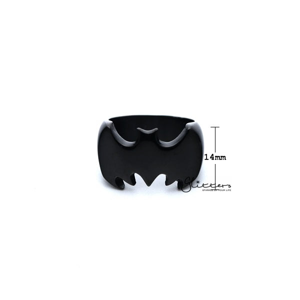 Stainless Steel Glossy Batman Casting Men's Rings - Black-Jewellery, Men's Jewellery, Men's Rings, Rings, Stainless Steel, Stainless Steel Rings-SR0255_02_New-Glitters