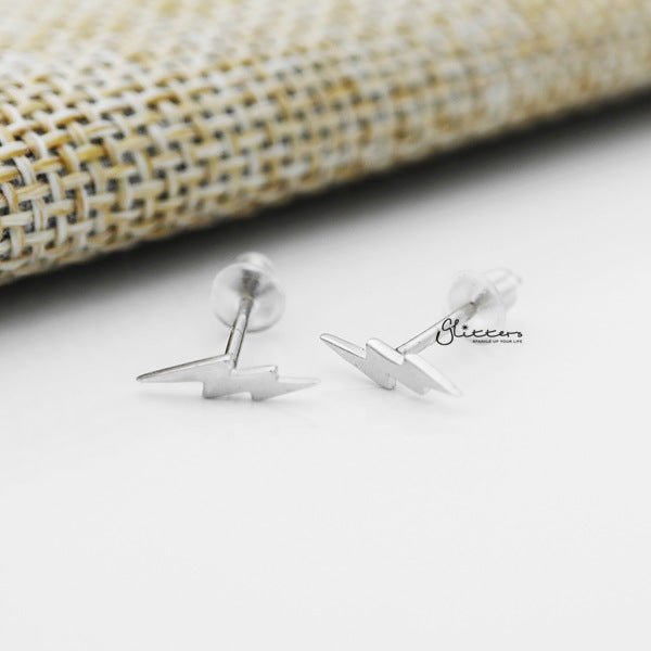 Solid 925 Sterling Silver Lightning Bolt Stud Earrings-earrings, Jewellery, Stud Earrings, Women's Earrings, Women's Jewellery-SSE0388-s_600-Glitters