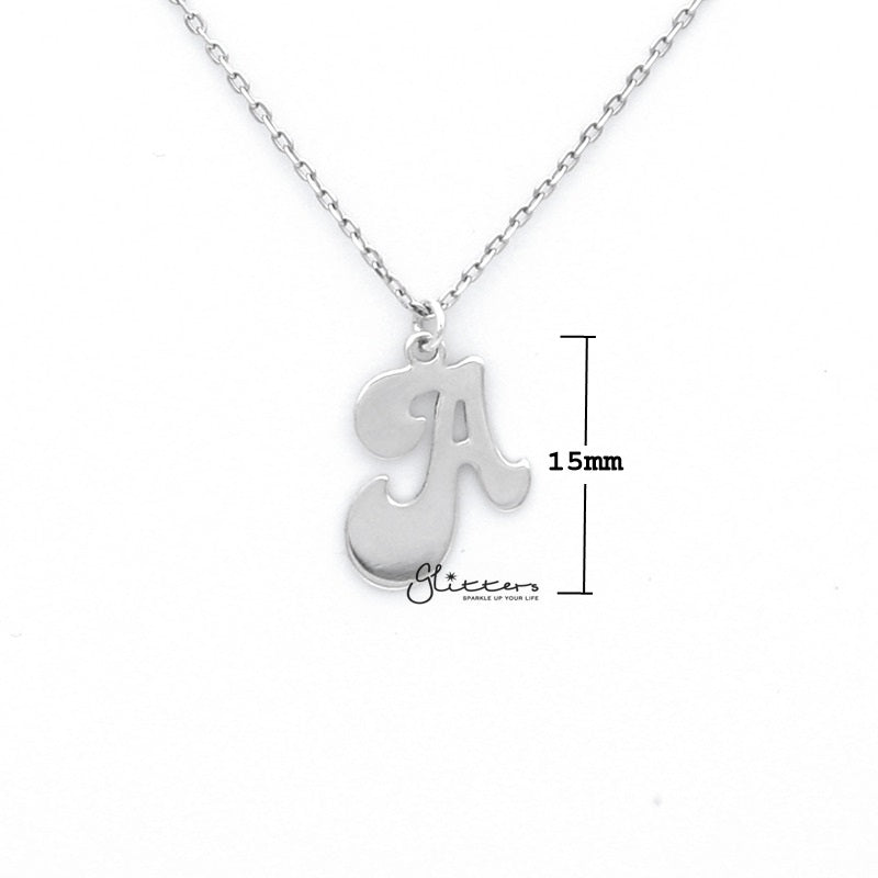 Personalized Sterling Silver Alphabet Necklace - Font 3-Alphabet Necklace, Personalized-SSP0012_800_02_New-Glitters