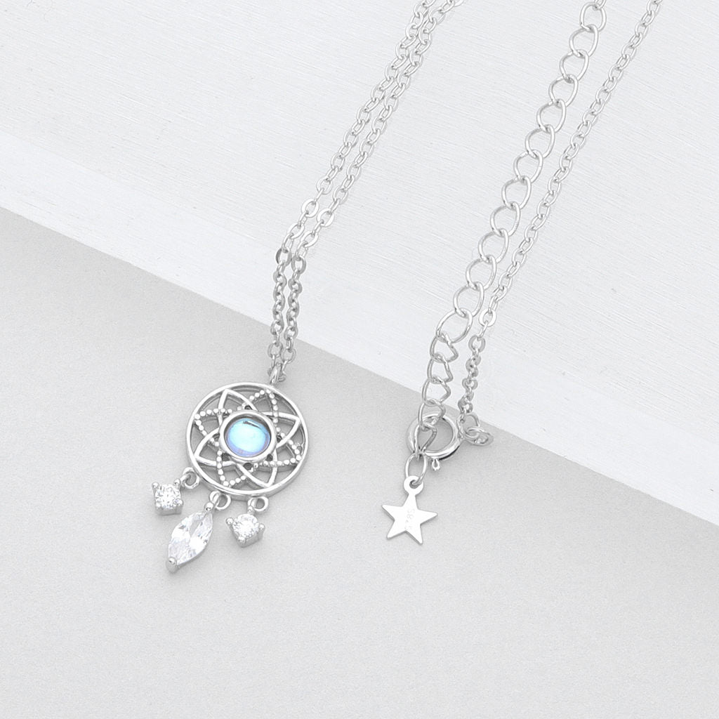 Sterling Silver Dream Catcher Necklace-Cubic Zirconia, Jewellery, Necklaces, New, Sterling Silver Necklaces, Women's Jewellery, Women's Necklace-SSP0189-3_1-Glitters