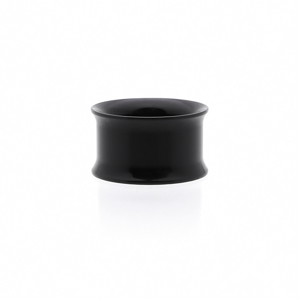 Hollow Saddle Acrylic Tunnels - Black-Body Piercing Jewellery, New, Plug, Tunnel-TL0024-K2_1-Glitters