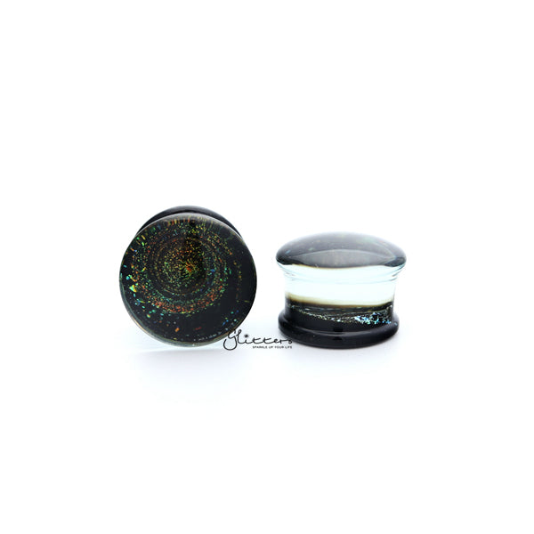 Double Flared Galaxy Swirl Glass Ear Gauges Plugs