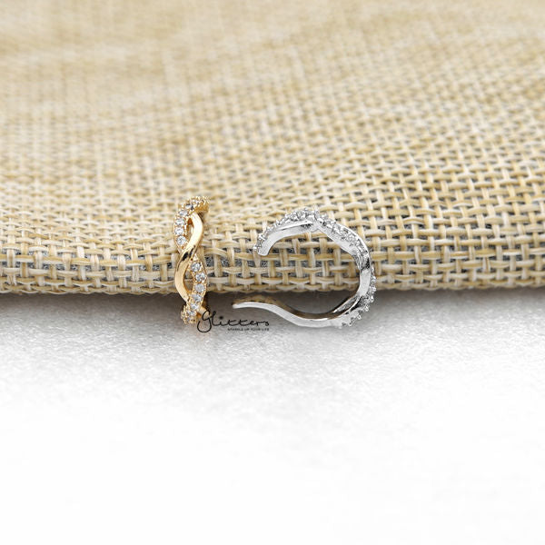 C.Z Infinity Ear Cuffs - Non Piercing Ear Cuffs-Body Piercing Jewellery, Cubic Zirconia, Ear Cuffs, earrings, Jewellery, Women's Earrings, Women's Jewellery-ec0085-a2-600-Glitters