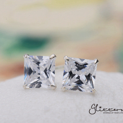 Mens square cubic zirconia on sale earrings