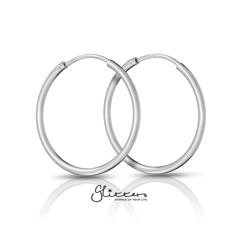 4-Pack Sterling Silver Hoop Earrings Set - 10mm, 12mm, 14mm, 16mm, 925 Silver From Italy