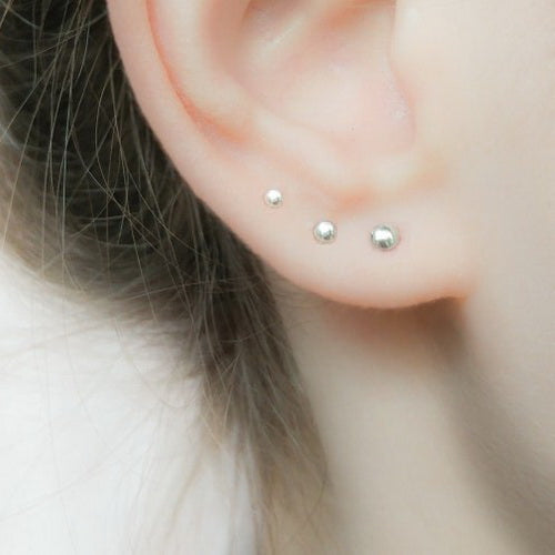 Stainless Steel Round Ball Stud Earrings-3mm | 4mm | 5mm | 6mm-earrings, Jewellery, Men's Earrings, Men's Jewellery, Stainless Steel, Stud Earrings, Women's Earrings-er1429-4-Glitters