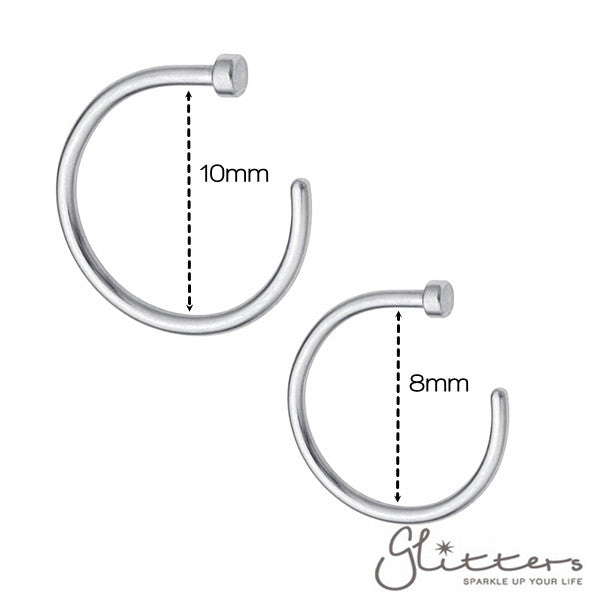 20GA 316L Surgical Steel Classic Nose Hoop Ring-Body Piercing Jewellery, Nose Piercing Jewellery, Nose Ring, Nose Studs-ns0021-1-2-Glitters