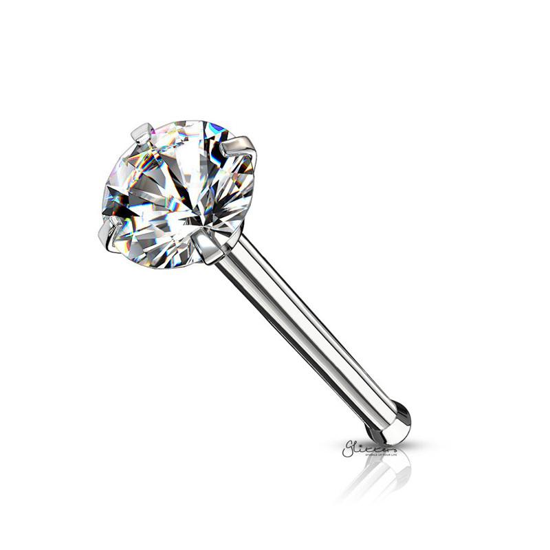 Round C.Z Nose Pin Stud-Body Piercing Jewellery, Cubic Zirconia, L Bend, Nose Piercing Jewellery, nose pin, Nose Studs-ns0069-2mm_1_78544e00-1f5f-4e5d-a4e8-053b700dec7a-Glitters