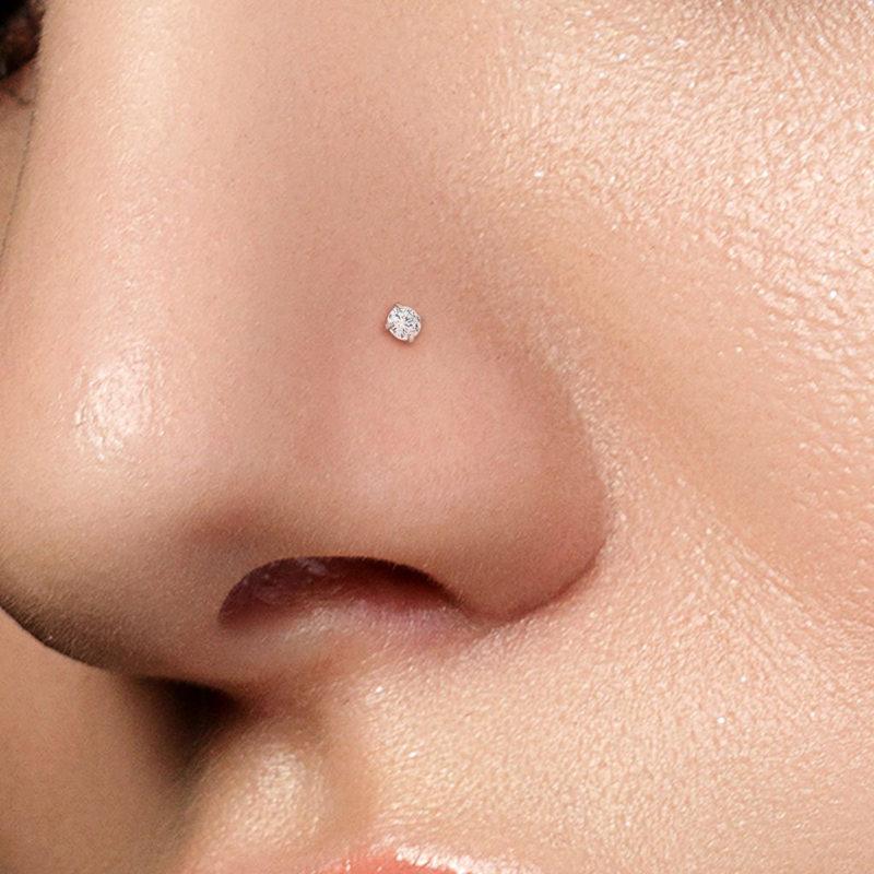 Round C.Z Nose Pin Stud-Body Piercing Jewellery, Cubic Zirconia, L Bend, Nose Piercing Jewellery, nose pin, Nose Studs-ns0069-m_50f2e2fb-87a0-4e06-8900-dba03a976db1-Glitters