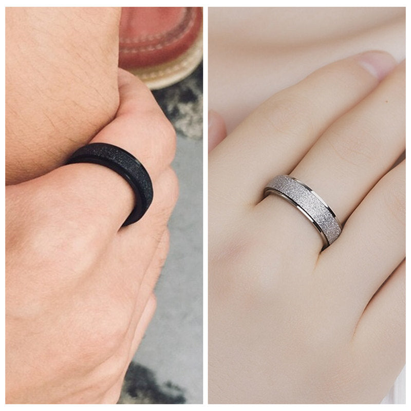 Stainless Steel Sandblasted Finish Band Ring - Black-Jewellery, Men's Jewellery, Men's Rings, Rings, Stainless Steel, Stainless Steel Rings-sr0292-m_be8f2337-59b4-4c1b-b85b-d27baf337c3b-Glitters