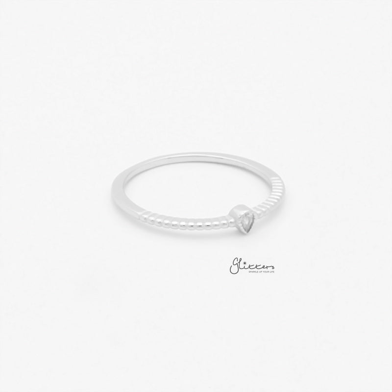 Sterling Silver Tear Drop Shape CZ Ring-Cubic Zirconia, Jewellery, Rings, Sterling Silver Rings, Women's Jewellery, Women's Rings-ssr0054-3_800-Glitters