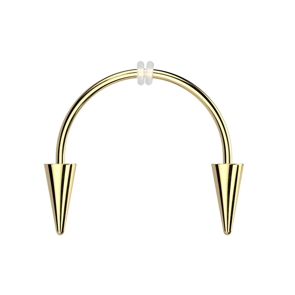 Spike Ends Smiley Piercing Vampire Fangs Horseshoe Circular Barbell-Horseshoes-5-Glitters