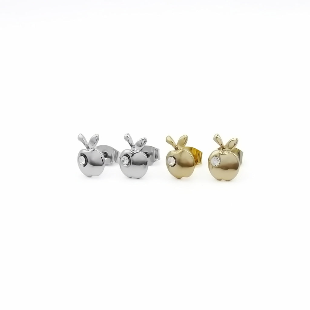 Crystal Apple Stud Earrings