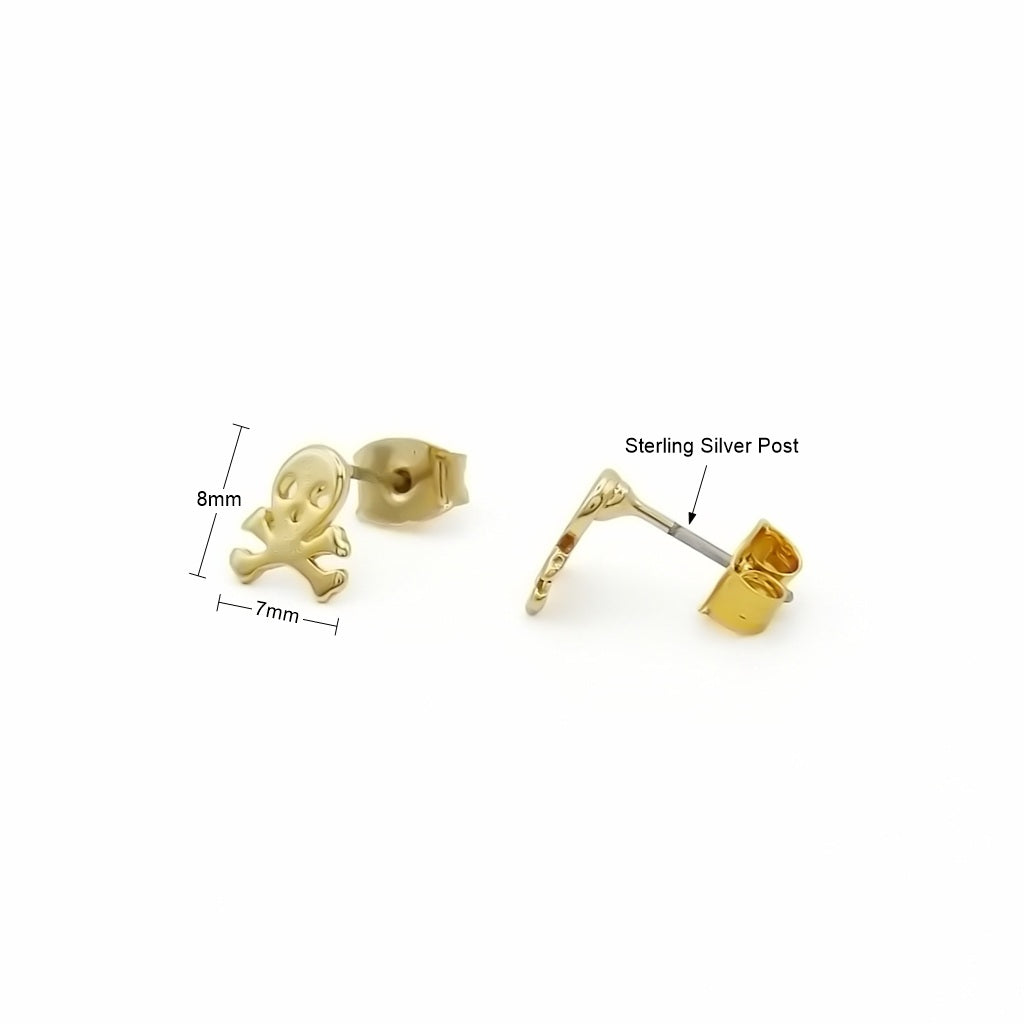 Skull and Crossbones Stud Earrings