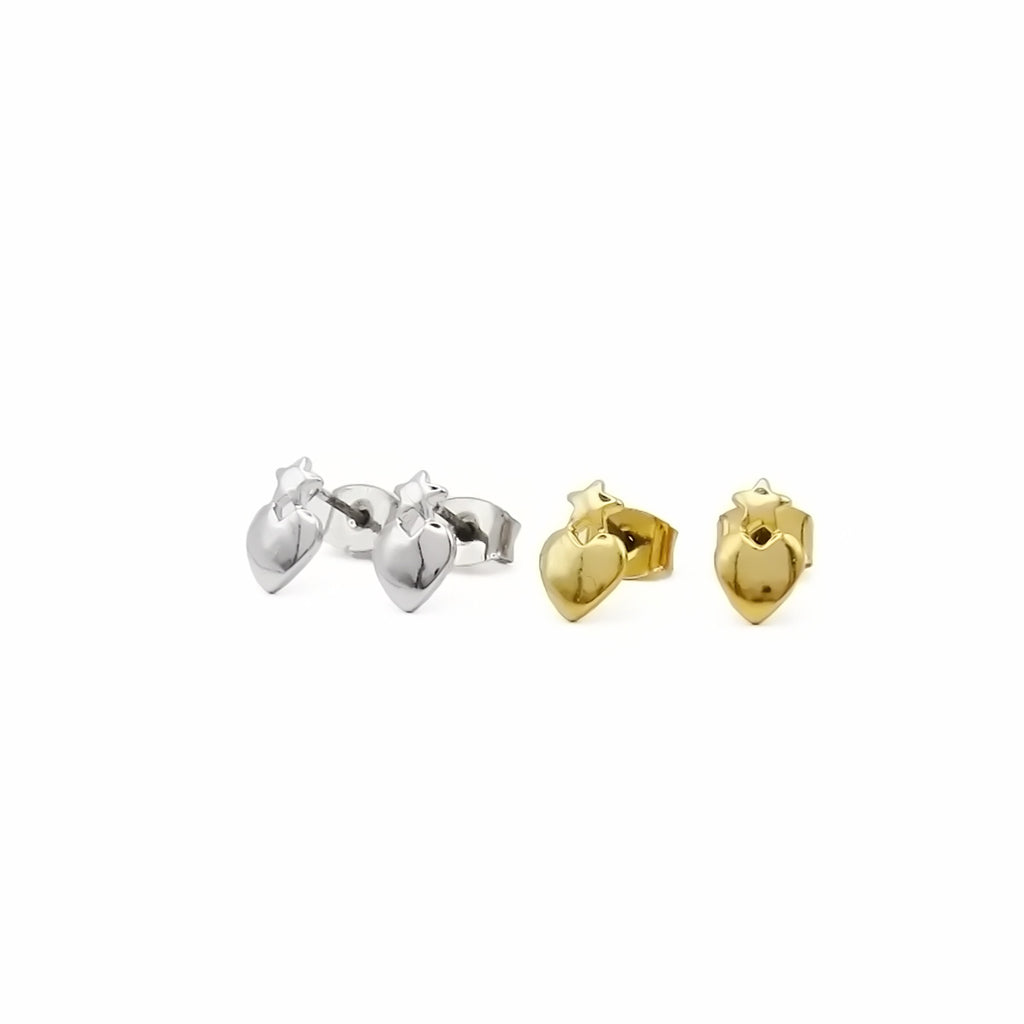 Star and Heart Stud Earrings