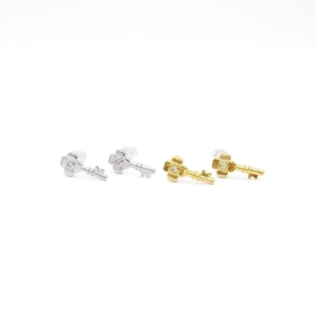 CZ Key Stud Earrings