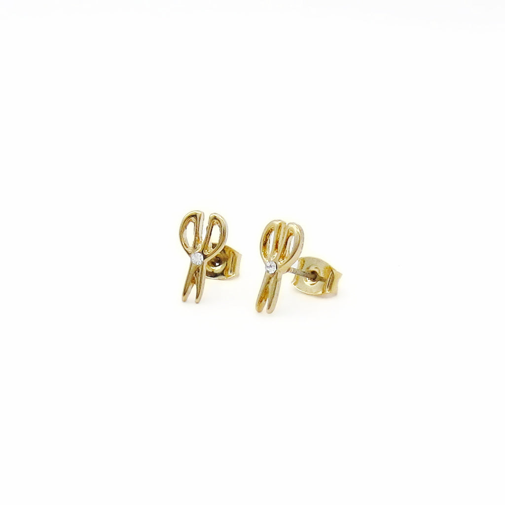 Crystal Scissors Stud Earrings