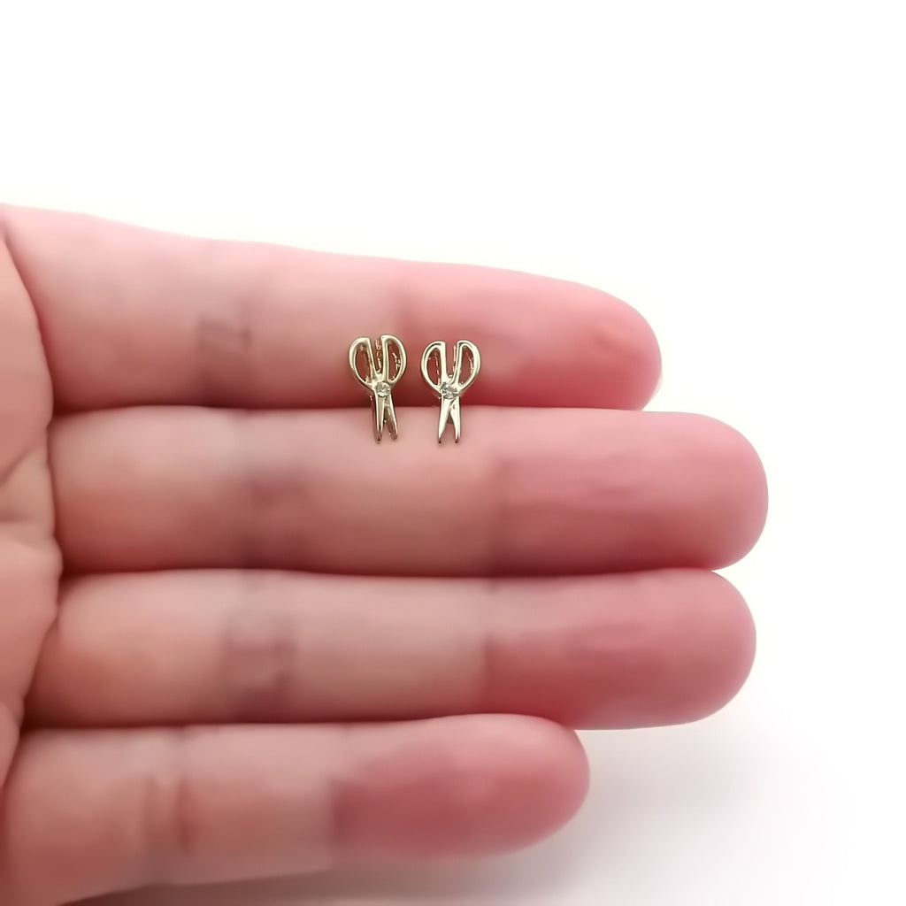 Crystal Scissors Stud Earrings