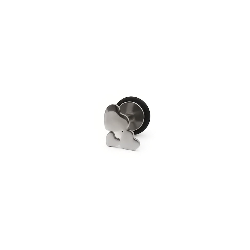 Stainless Steel Triple Heart Fake Plug Earring