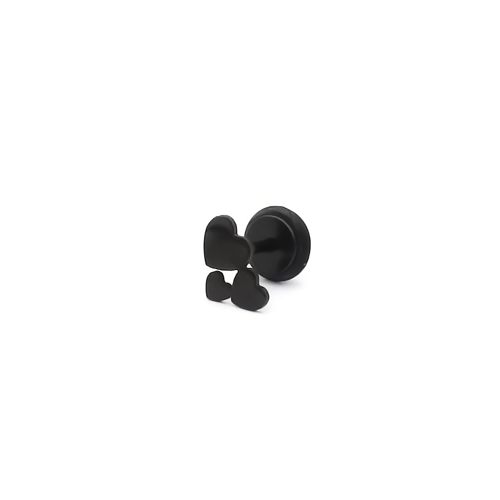 Stainless Steel Triple Heart Fake Plug Earring