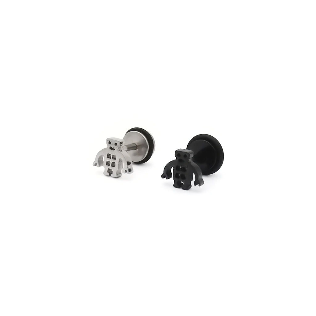 Stainless Steel Robot Fake Plug Earring