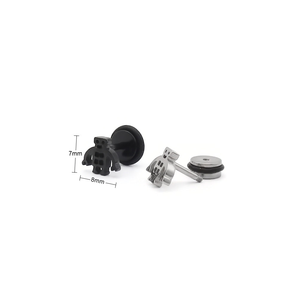 Stainless Steel Robot Fake Plug Earring