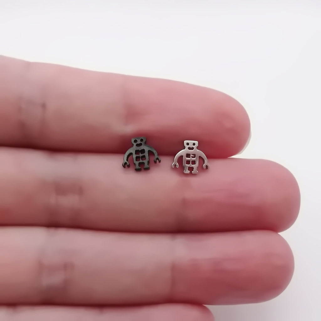 Stainless Steel Robot Fake Plug Earring