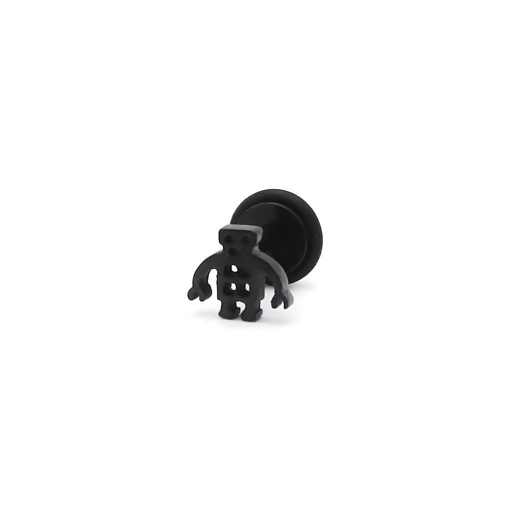 Stainless Steel Robot Fake Plug Earring