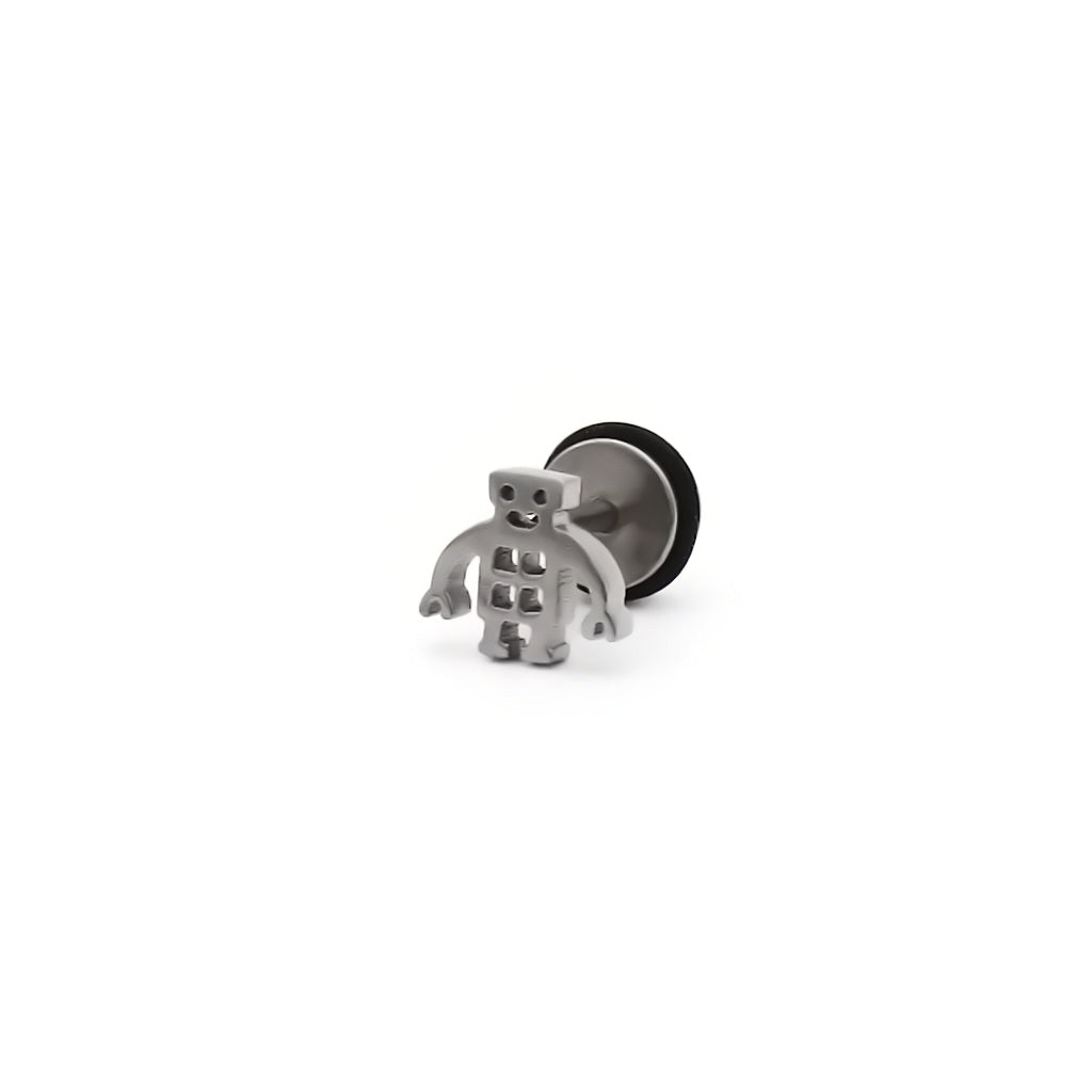 Stainless Steel Robot Fake Plug Earring