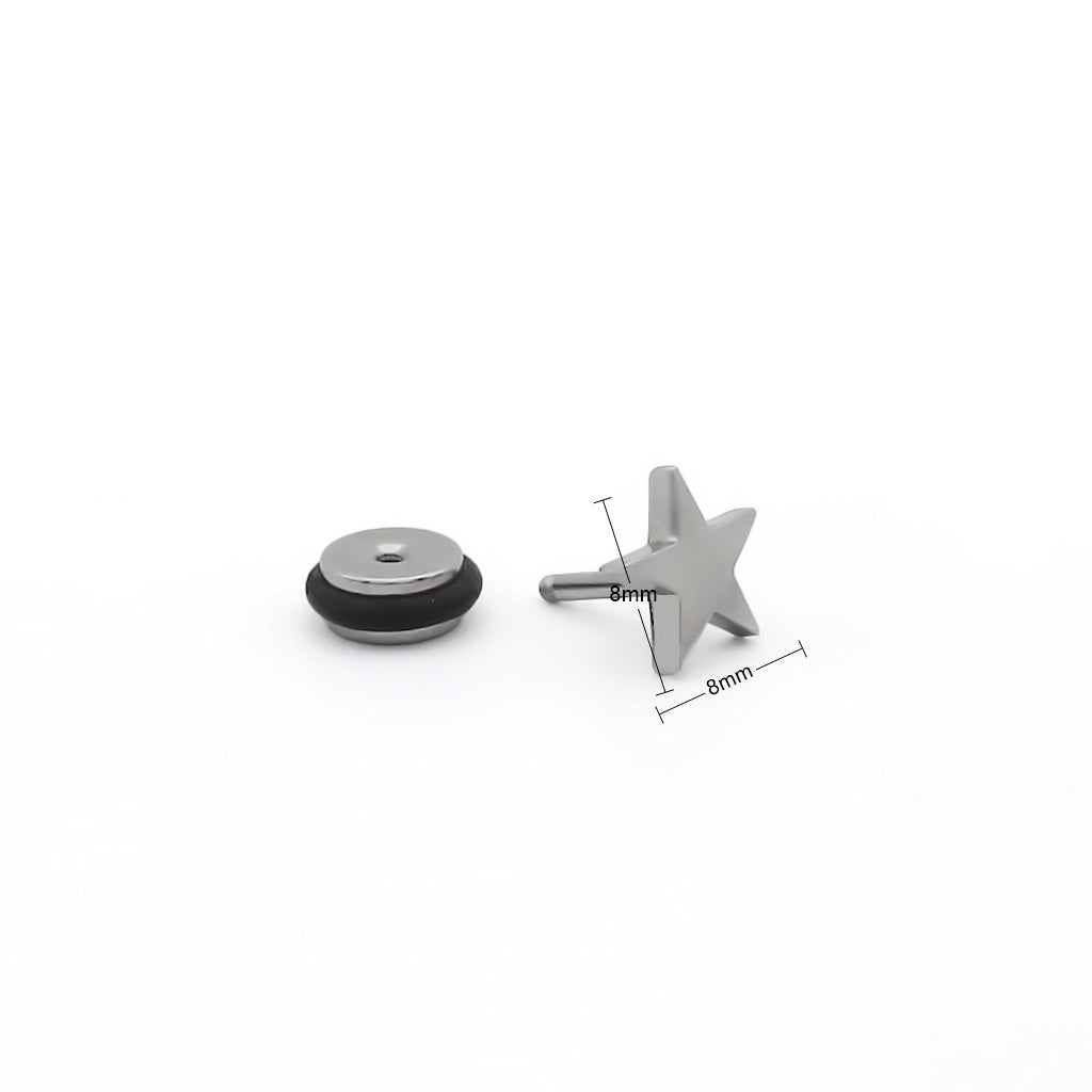 Stainless Steel Star Fake Plug Earring