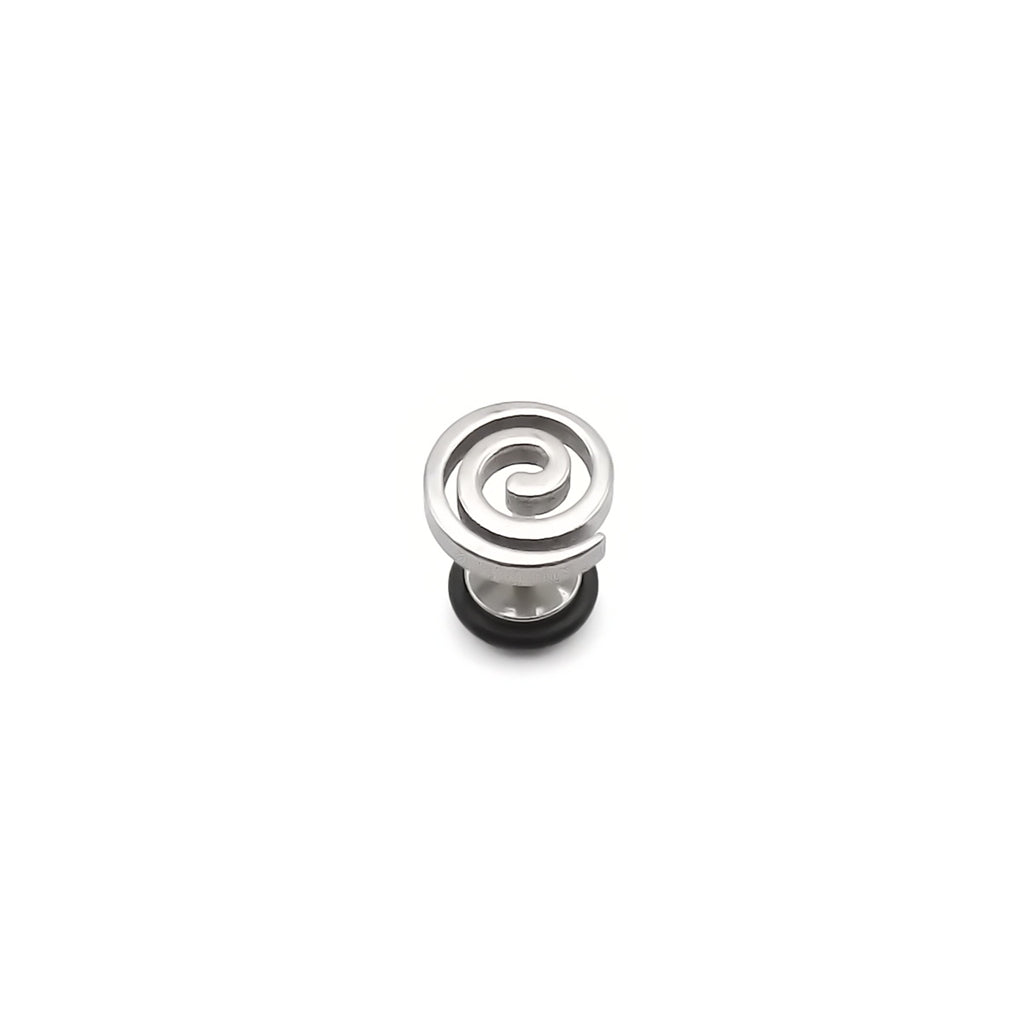 Stainless Steel Spiral Swirl Fake Plug Earring